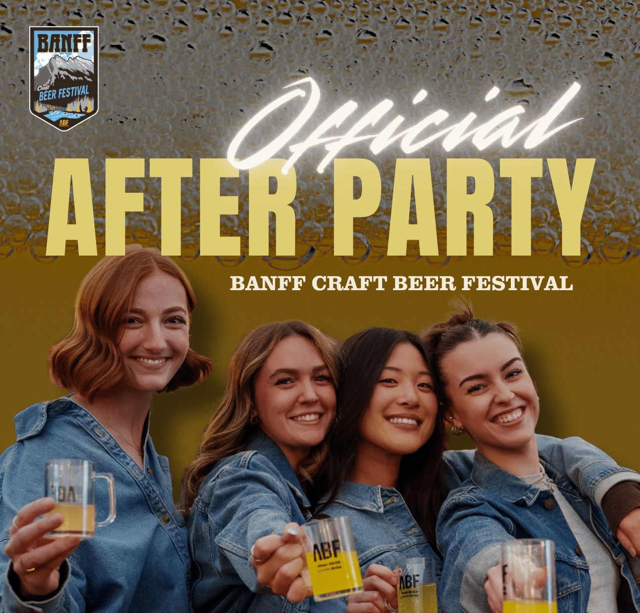 Banff Craft Beer Festival official after party poster at Rose & Crown Banff, featuring live music and free entry for Beerfest ticket holders.